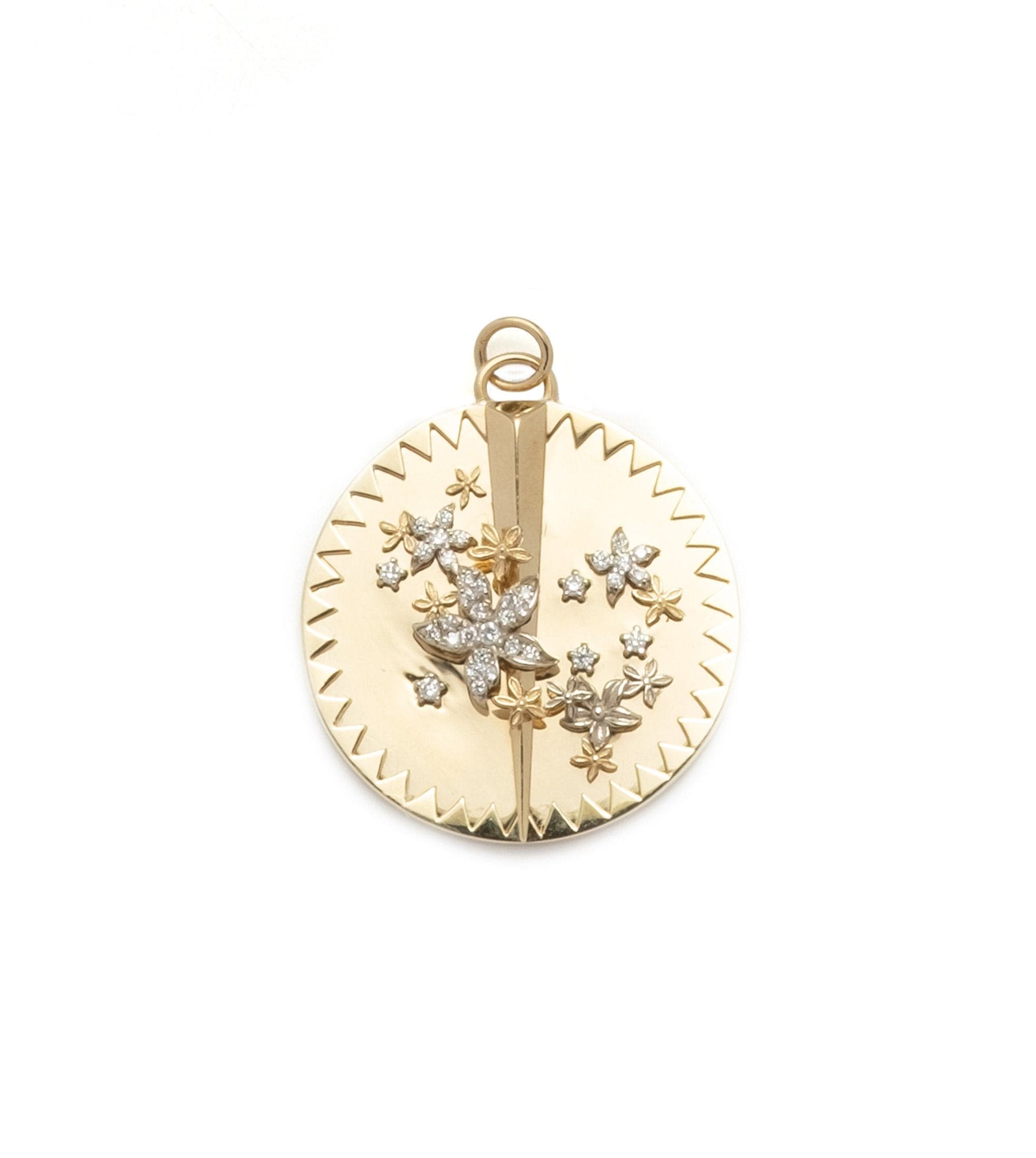 Color Blossom Medallion, Yellow Gold, White Gold And Diamonds - Jewelry -  Categories