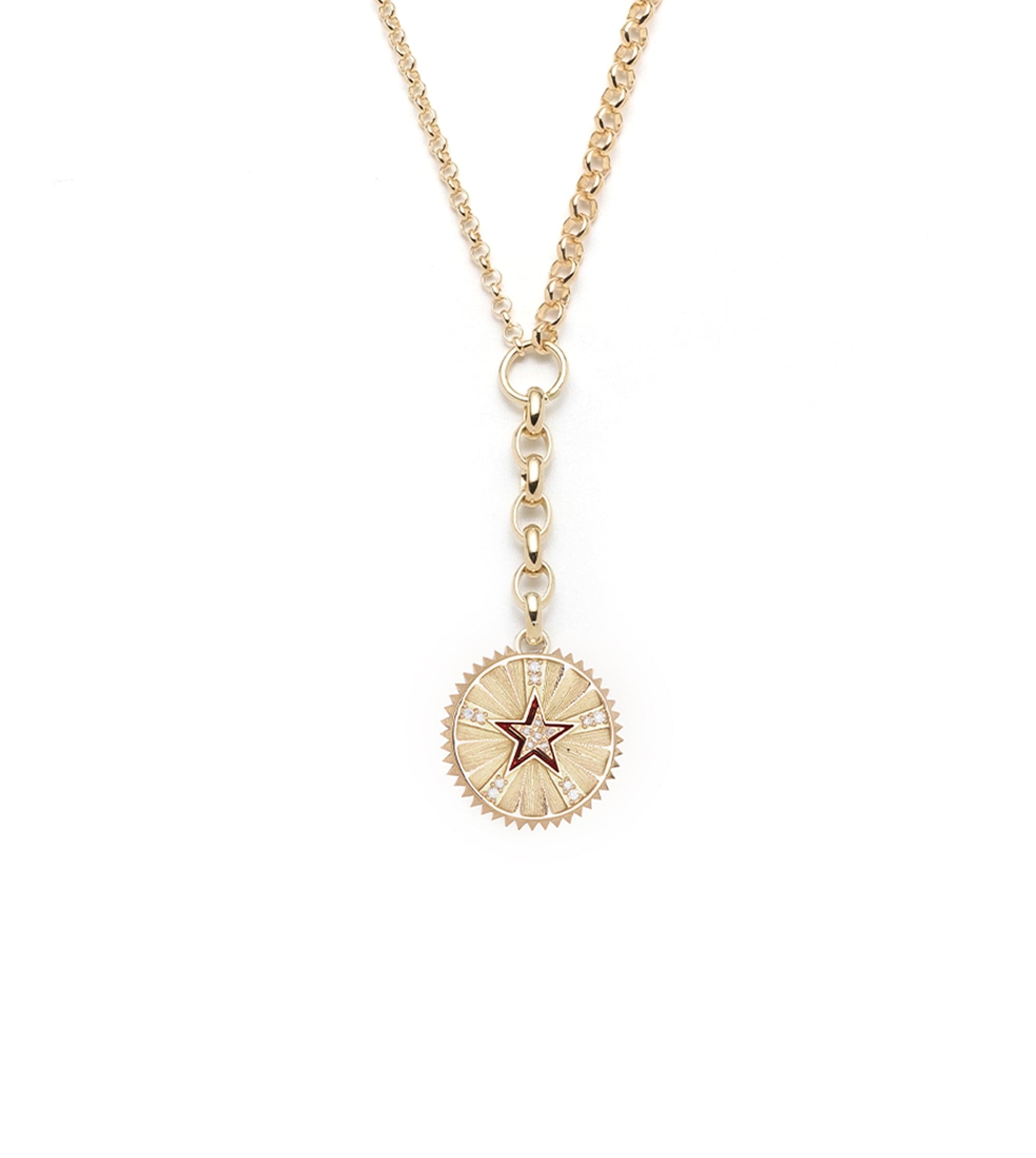 Star : Champleve Medium Mixed Belcher Extension Chain Necklace