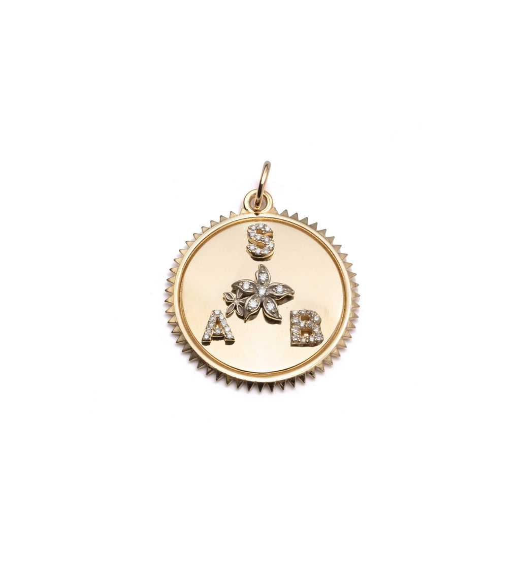 18K Yellow Gold Personalized Medium Blossoms Medallion – FoundRae