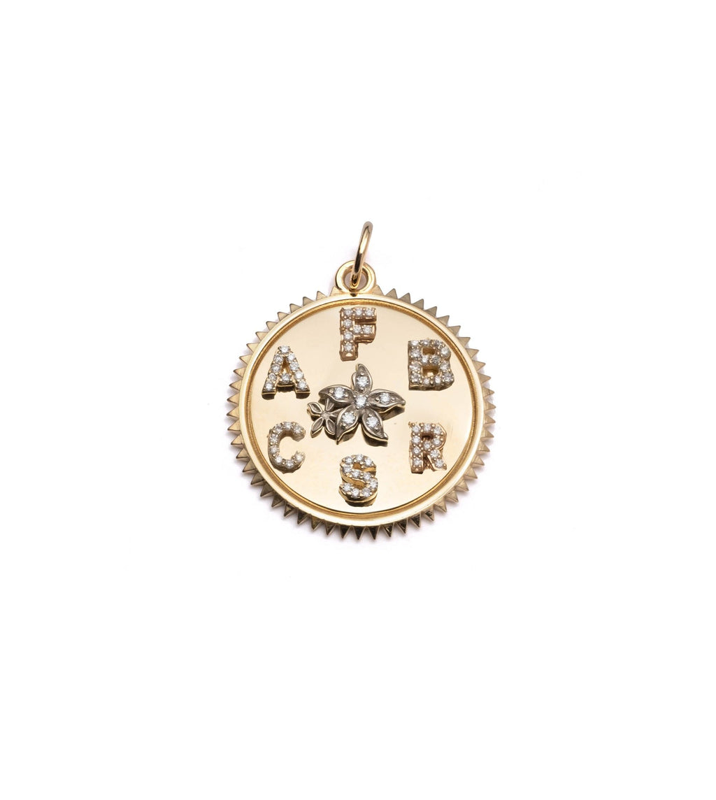 18K Yellow Gold Personalized Medium Blossoms Medallion – FoundRae