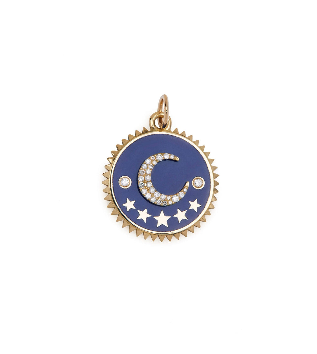 Blue Crescent : Medium Champleve Medallion view 1