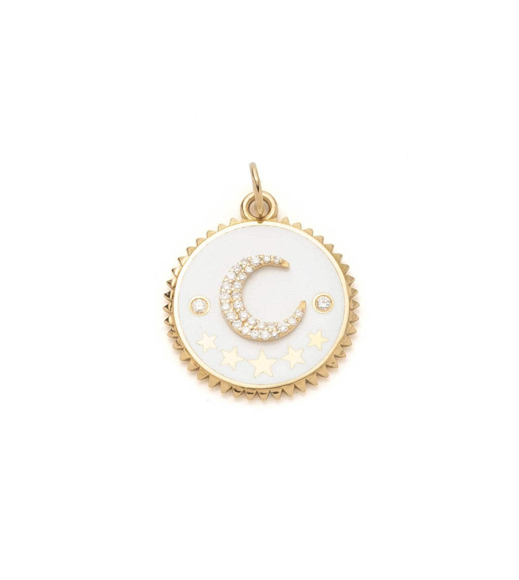 White Crescent: Medium Champleve Medallion view 1