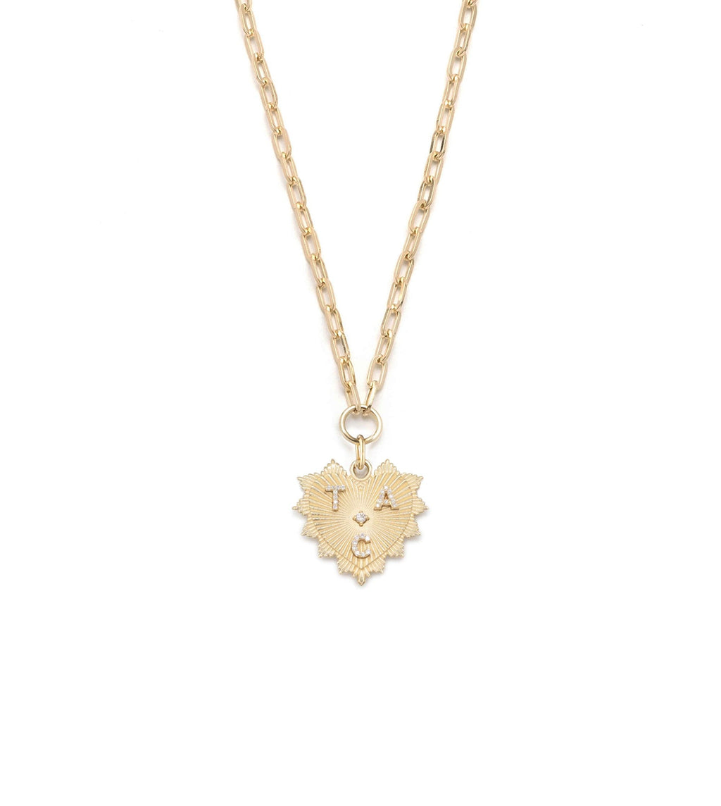 18K Yellow Gold Personalized Medium Heart - Love : Refined Clip Chain Necklace – FoundRae