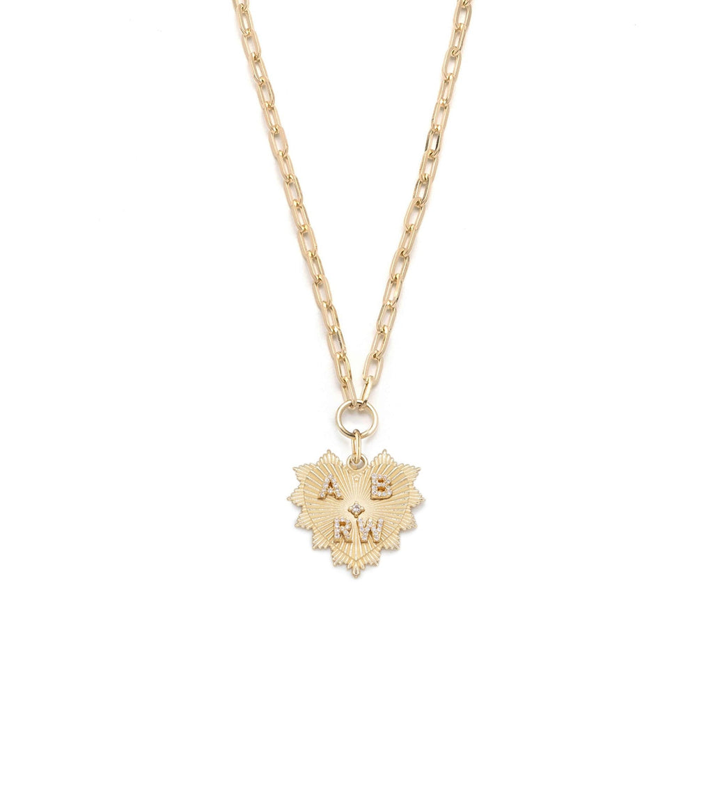 18K Yellow Gold Personalized Medium Heart - Love : Refined Clip Chain Necklace – FoundRae