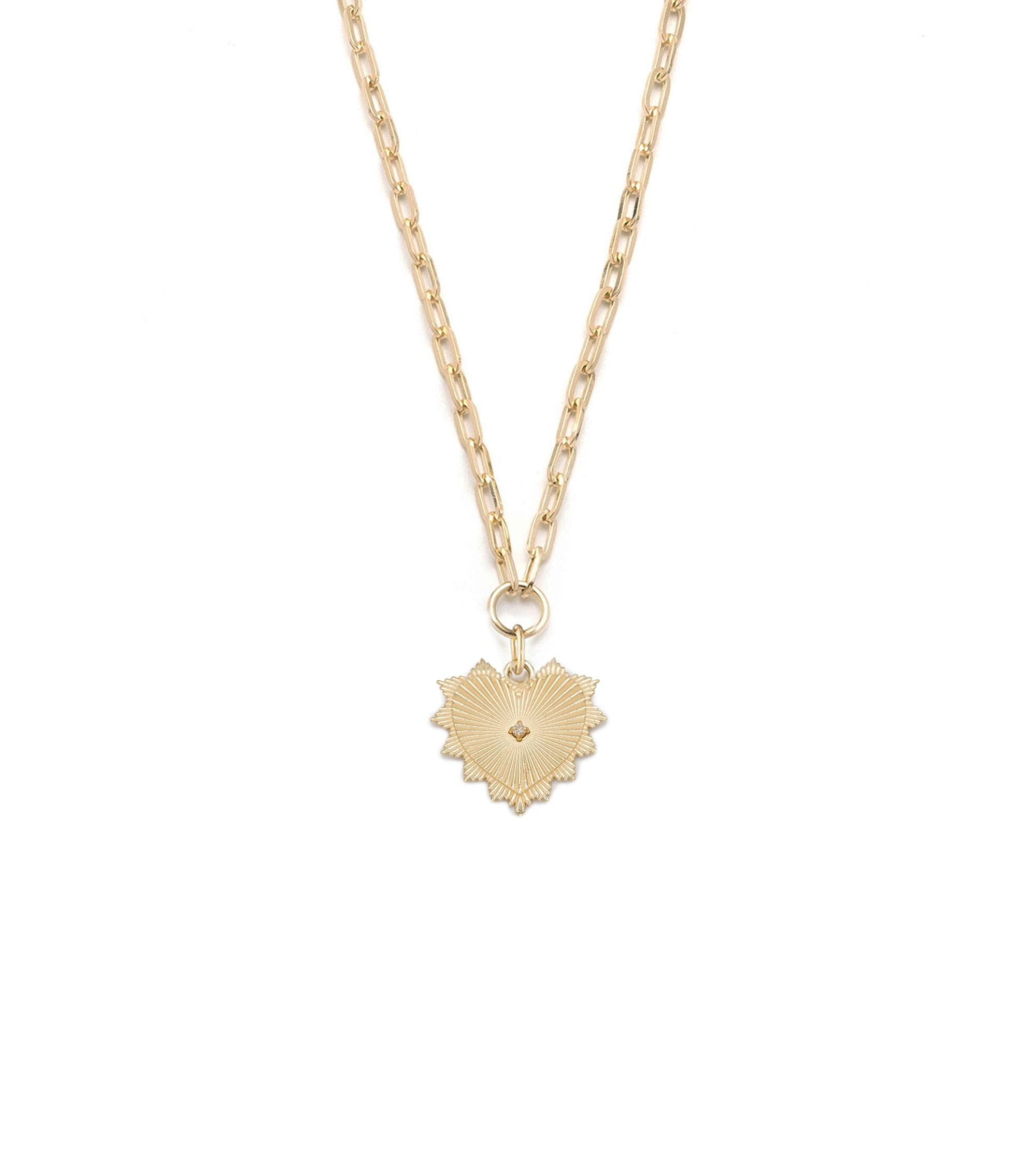 Personalized Medium Heart - Love : Refined Clip Chain Necklace