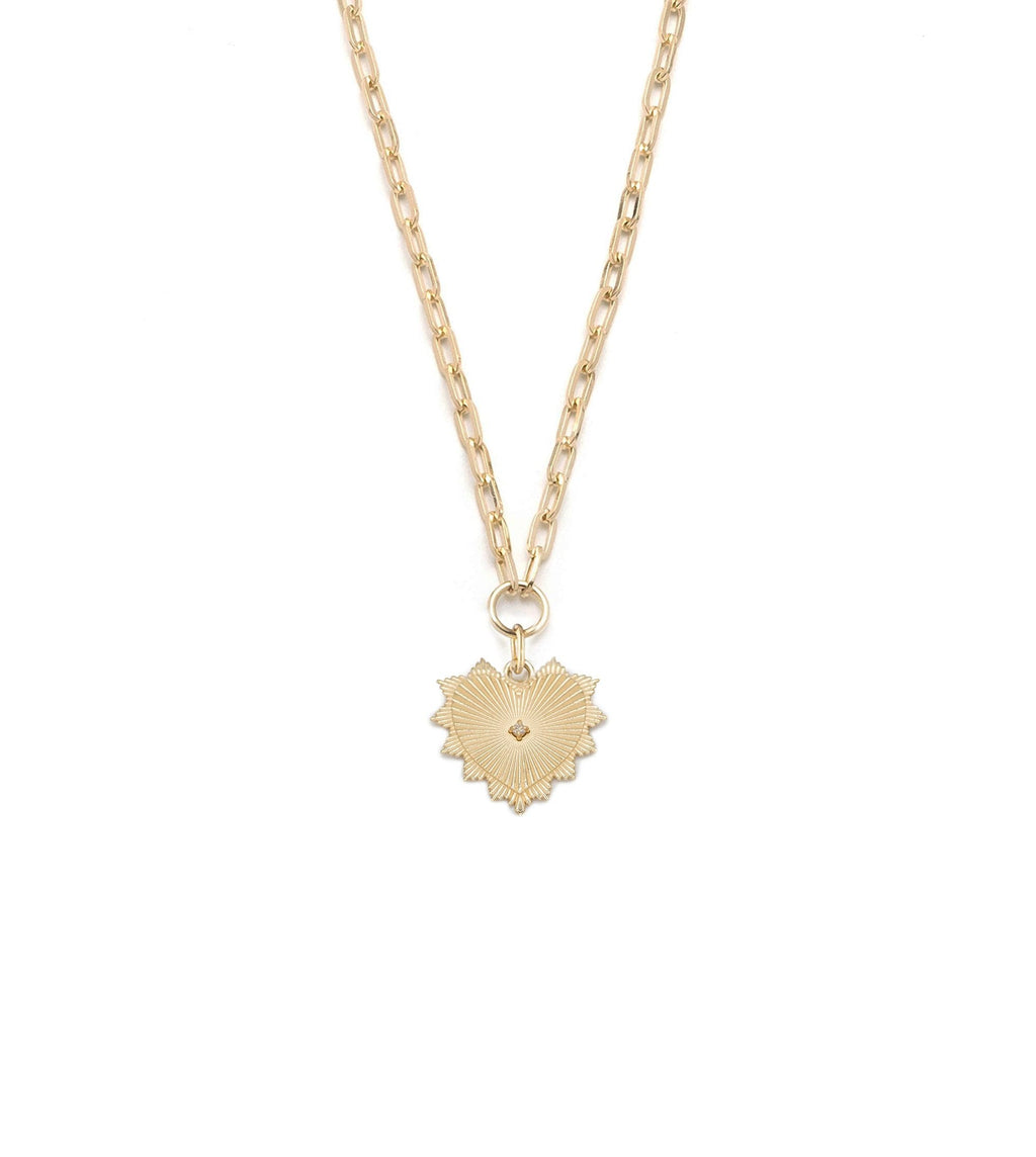 18K Yellow Gold Personalized Medium Heart - Love : Refined Clip Chain Necklace – FoundRae