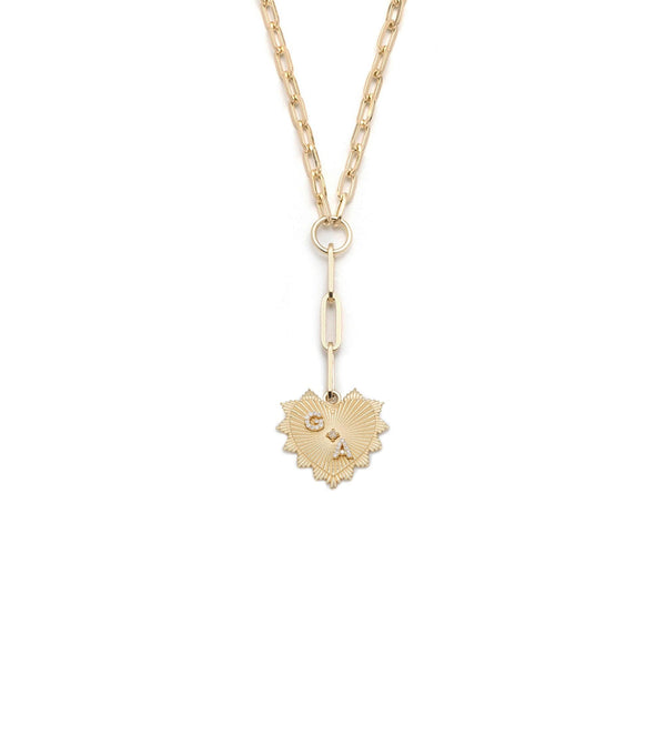 18K Yellow Gold Heart Love Engraved Oversized Medallion with Diamond –  FoundRae