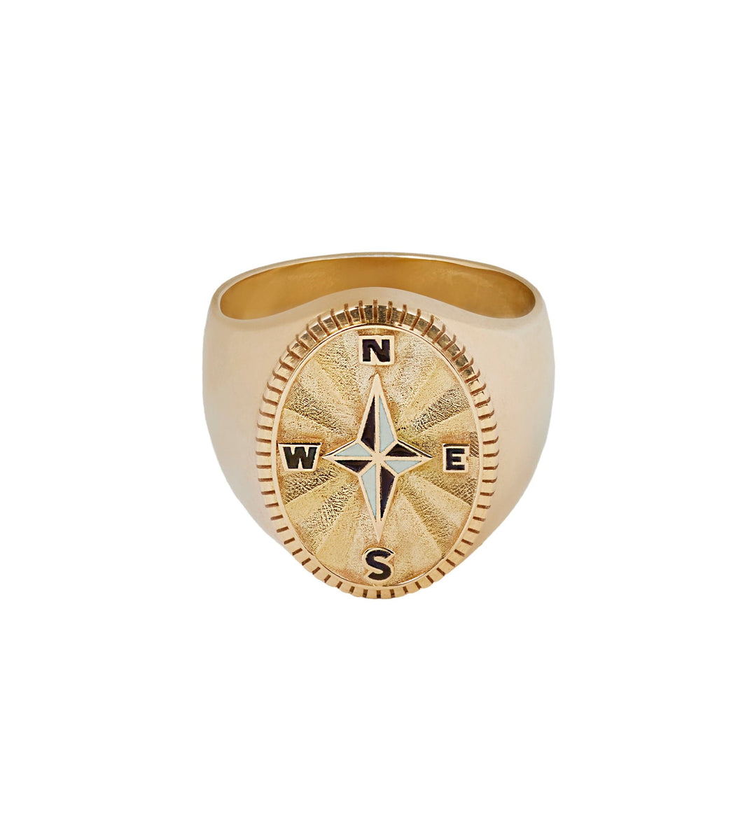 18K Yellow Gold Internal Compass Big Daddy Signet Ring – FoundRae