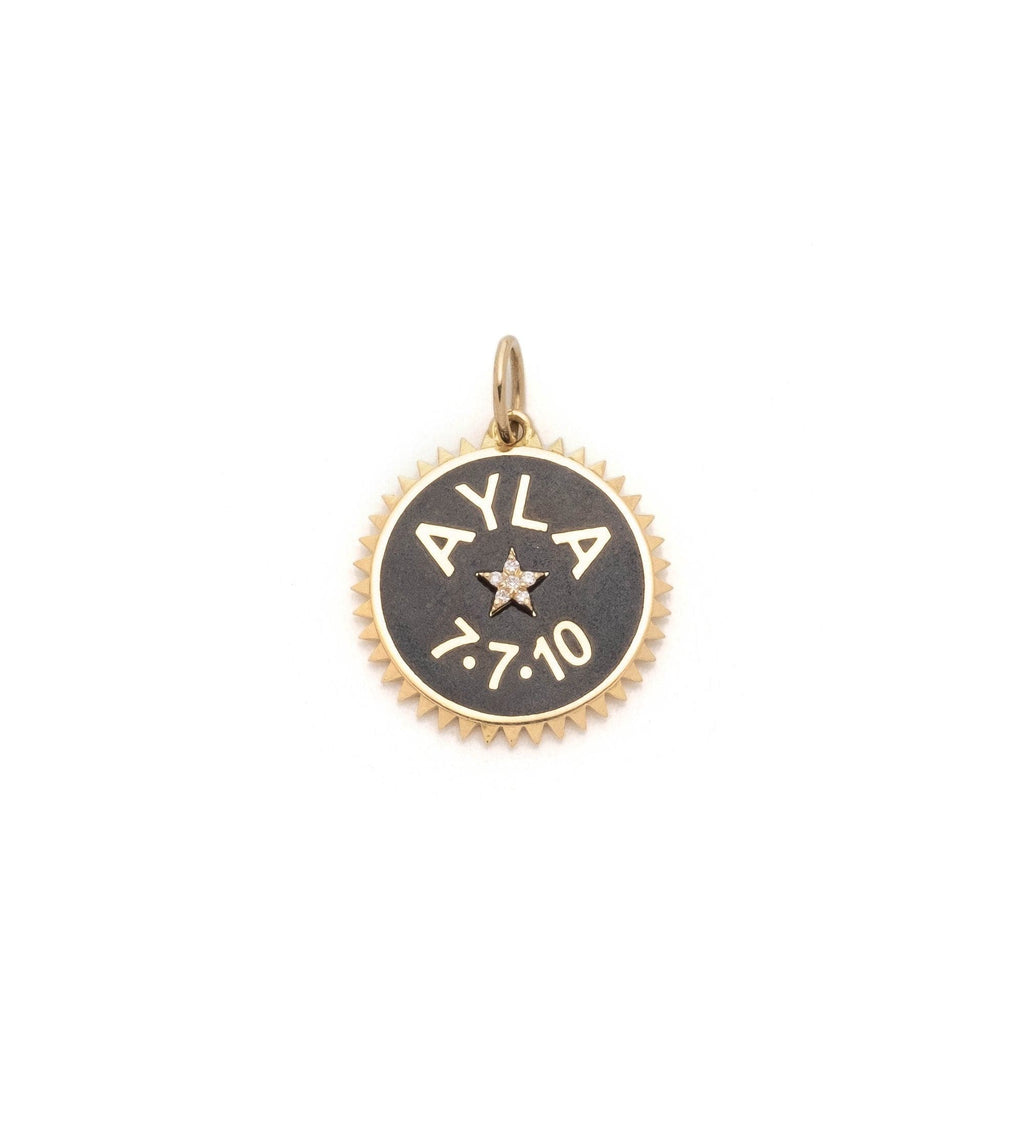 18K Yellow Gold Black Personalized Petite Champleve Medallion – FoundRae