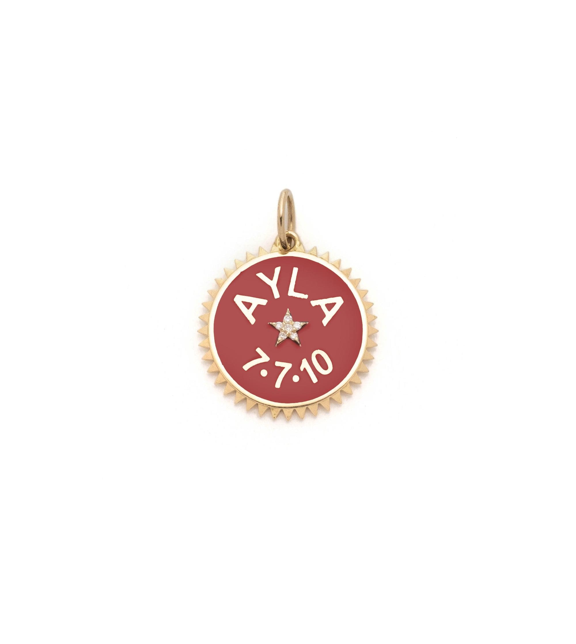 Red Personalized Petite Champleve Medallion