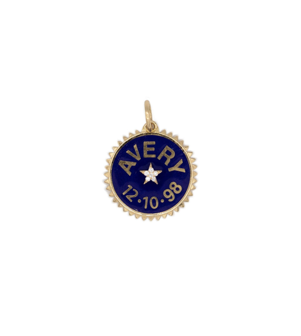 Blue Personalized Petite Champleve Medallion view 1