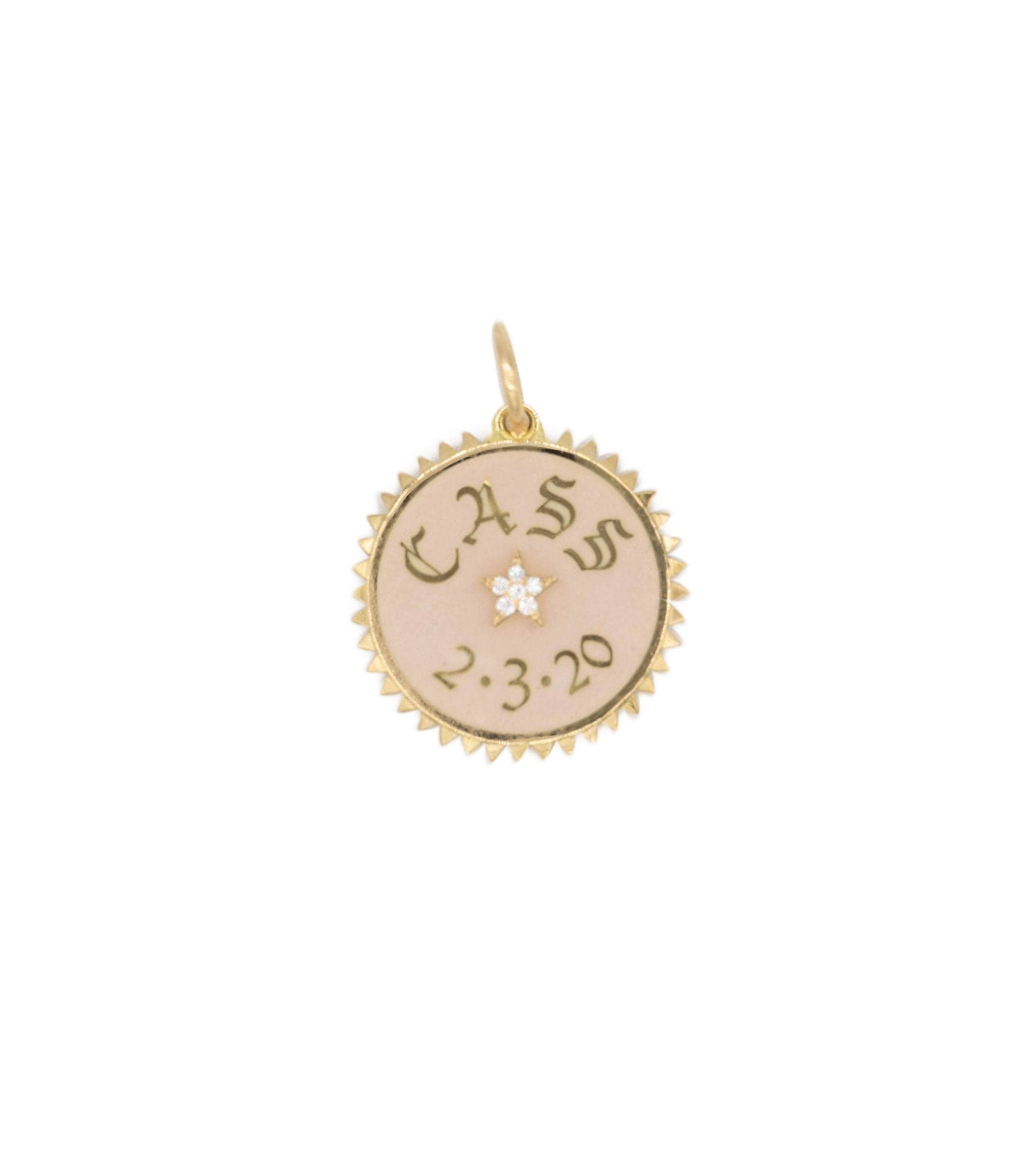 Blush Personalized Petite Champleve Medallion