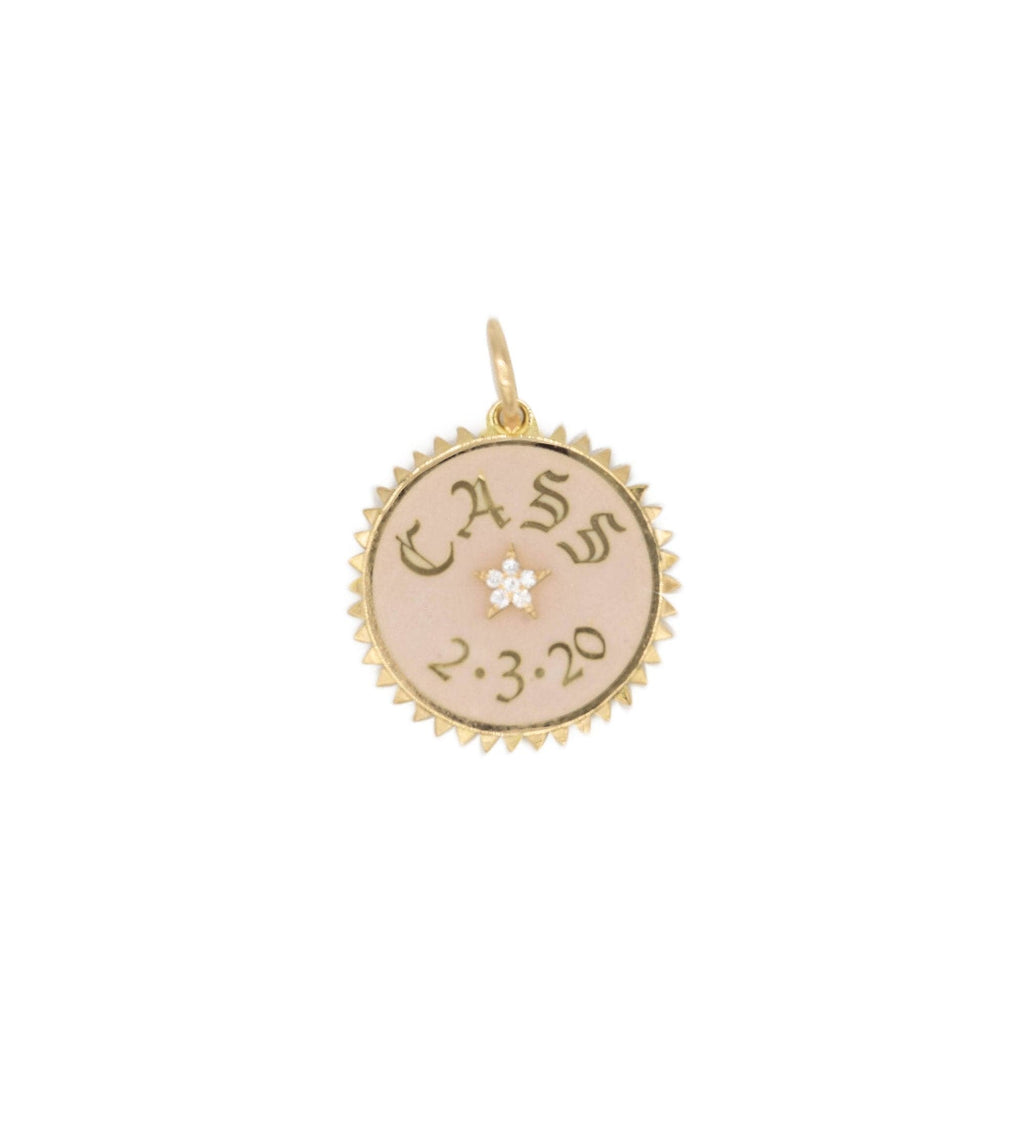 Blush Personalized Petite Champleve Medallion view 1