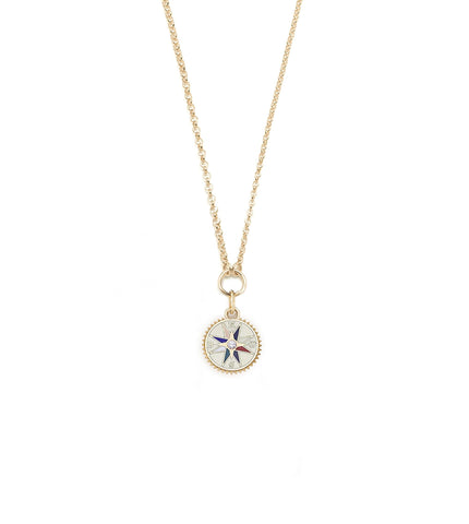 Cream Internal Compass : Champleve Small Belcher Chain Necklace