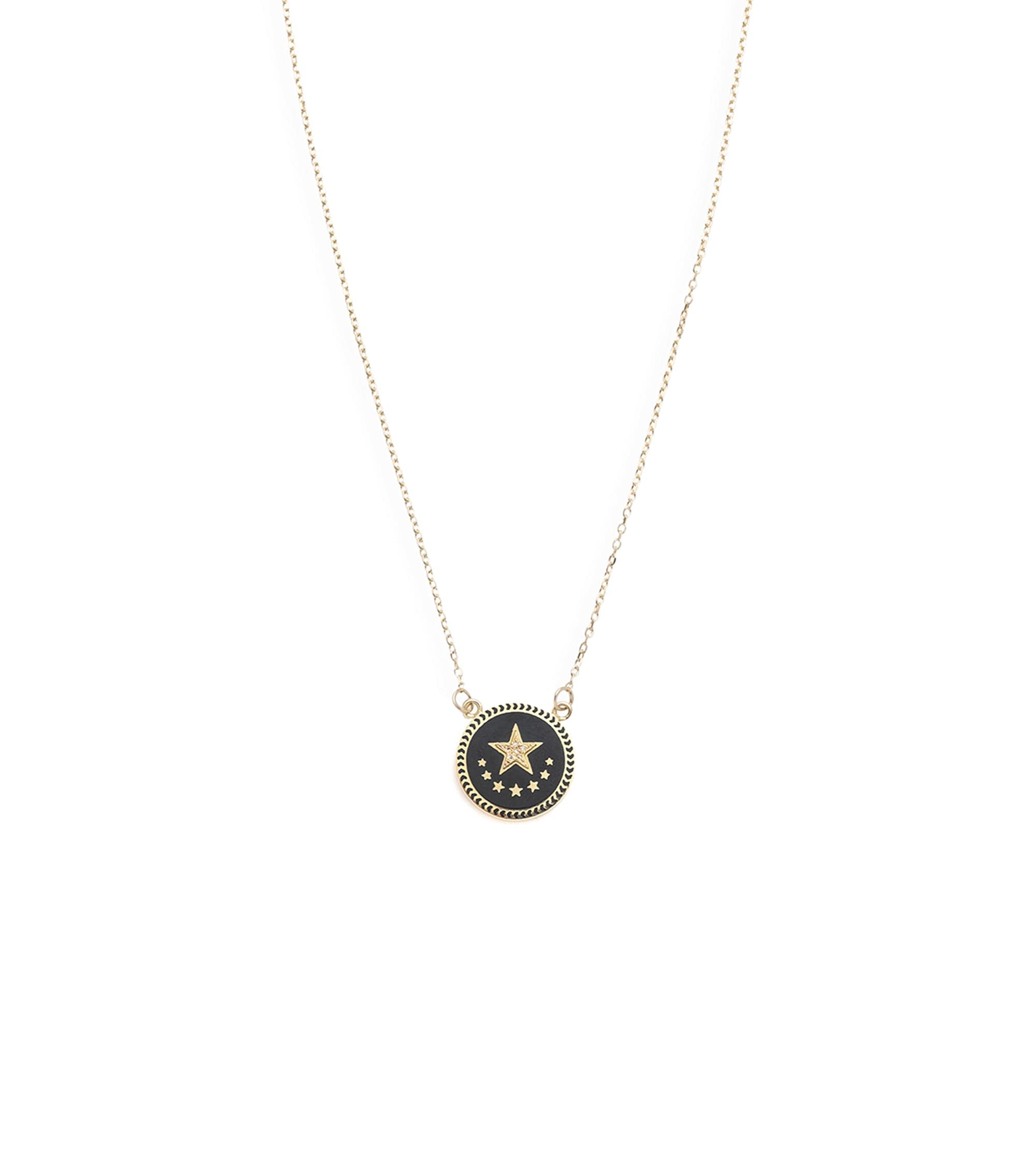 Black Star : Petite Champleve Enamel Stationary Necklace