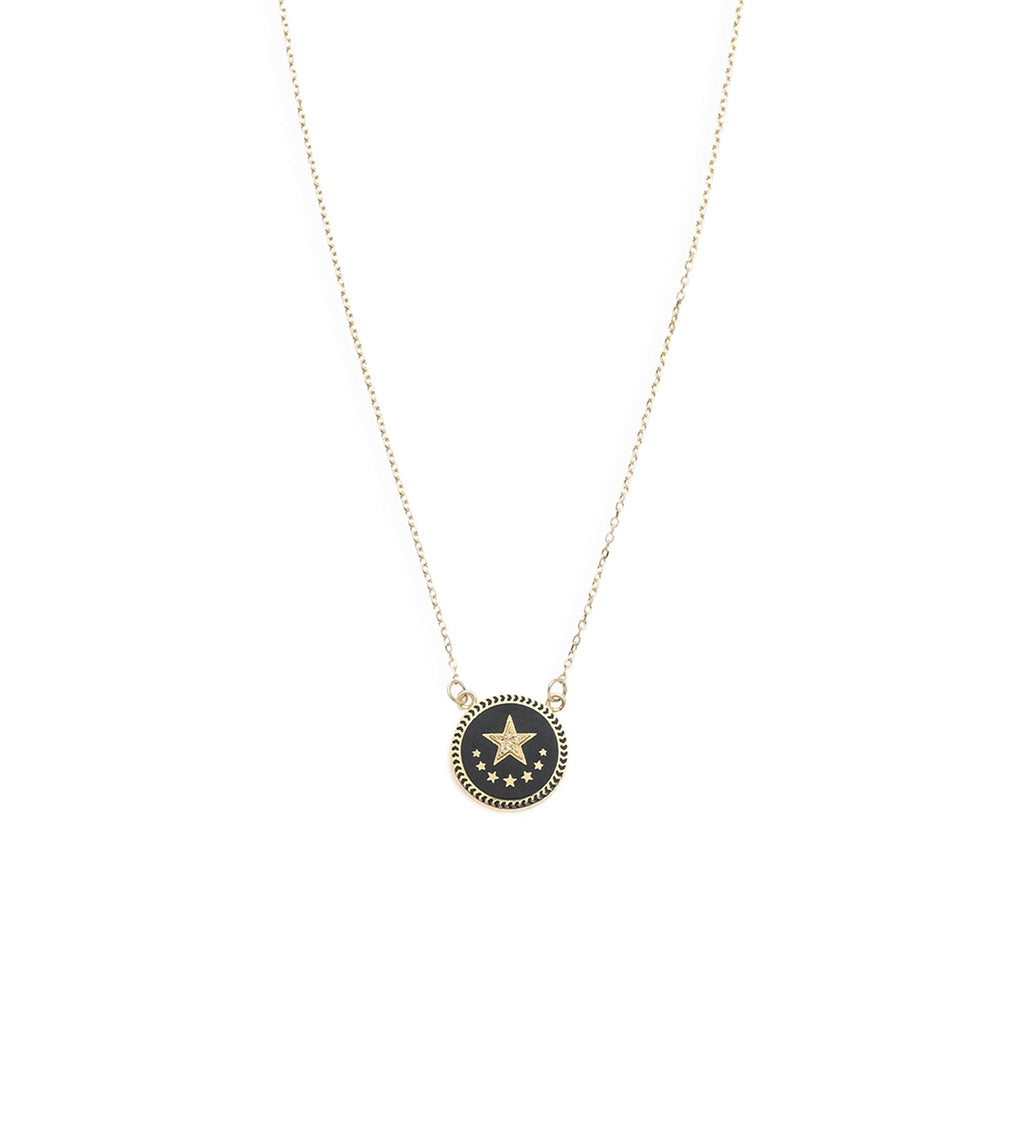 Black Star : Petite Champleve Enamel Stationary Necklace view 1