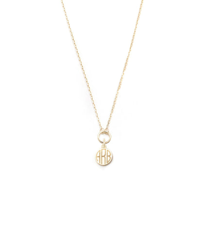 Engraved Initials Disk Drop Necklace
