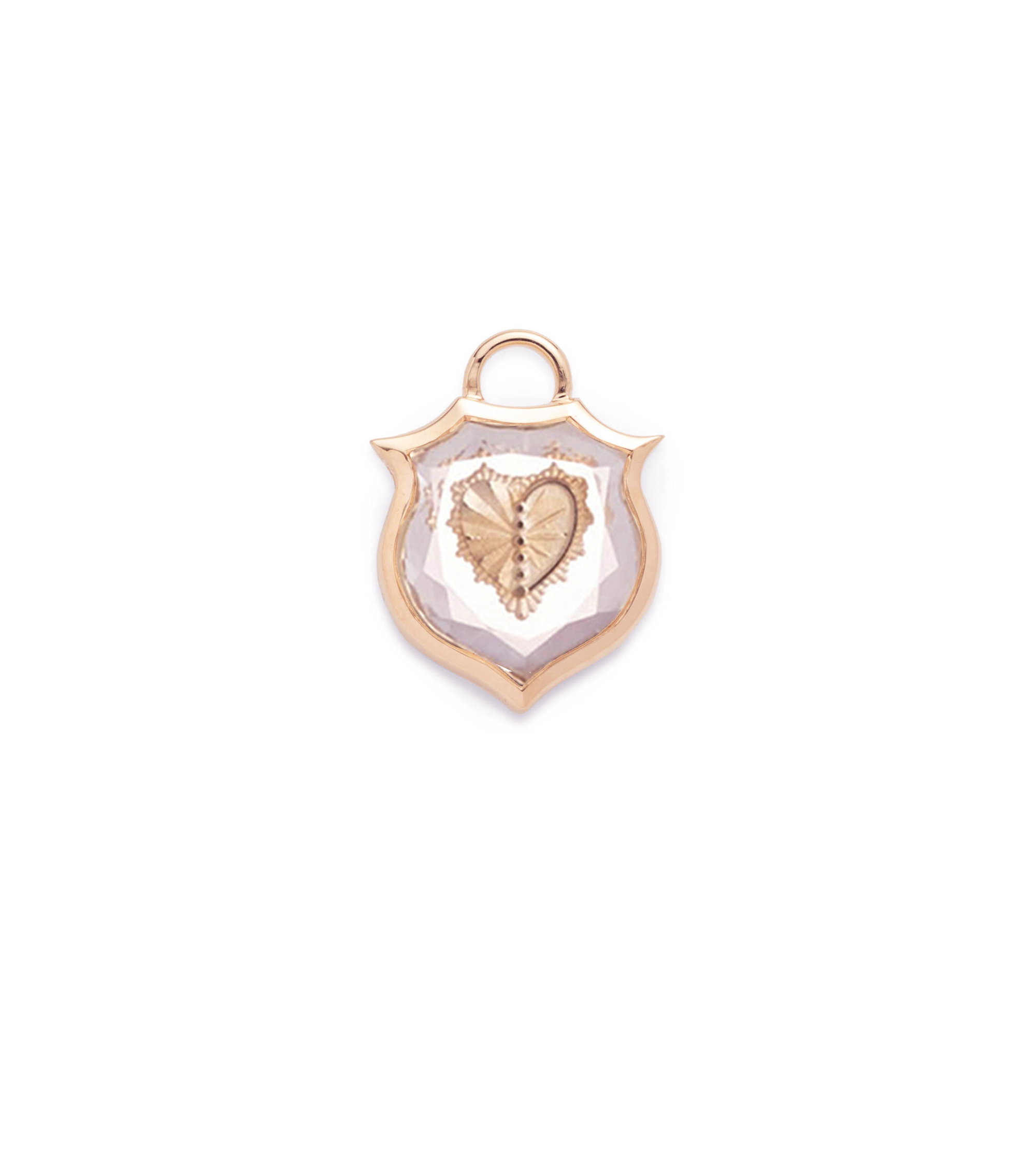Heart Sealed Gemstone Crest Rose Gold