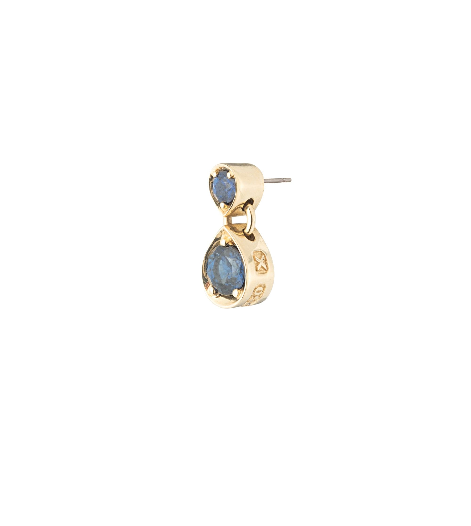 Forever & Always a Pair - Love : Blue Sapphire Gemstone Double Drop Earring