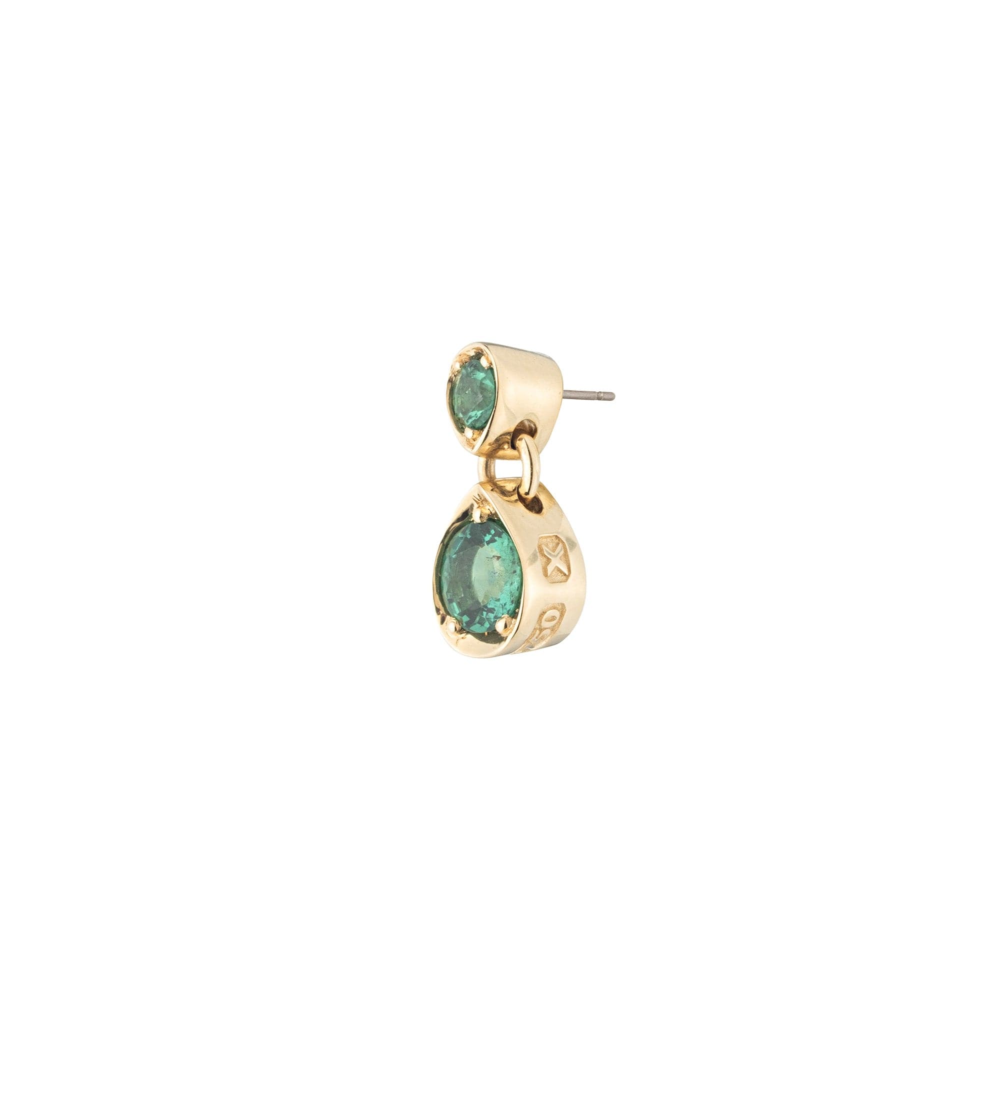 Forever & Always a Pair - Love : Emerald Gemstone Double Drop Earring