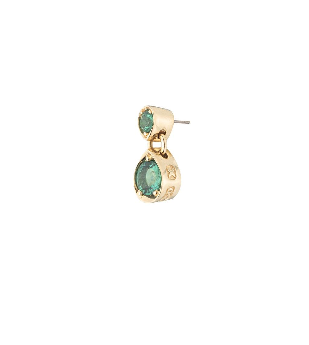 Forever & Always a Pair - Love : Emerald Gemstone Double Drop Earring view 1