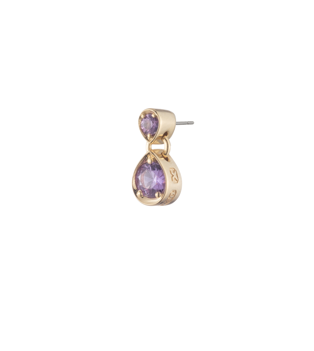 Forever & Always a Pair - Love : Lilac Sapphire Gemstone Double Drop Earring view 1