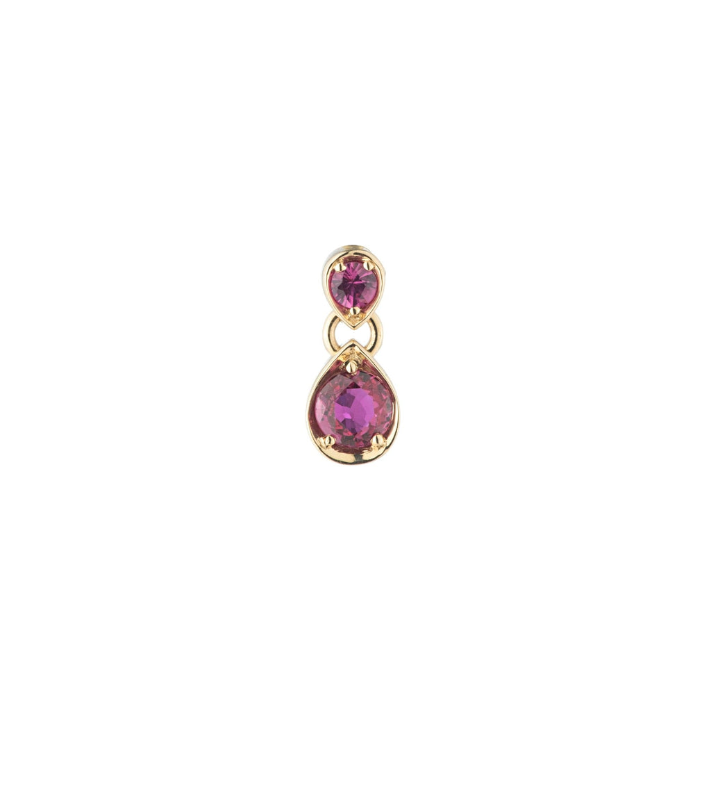 18K Yellow Gold Forever & Always a Pair - Love : Ruby Gemstone Double Drop Earring – FoundRae