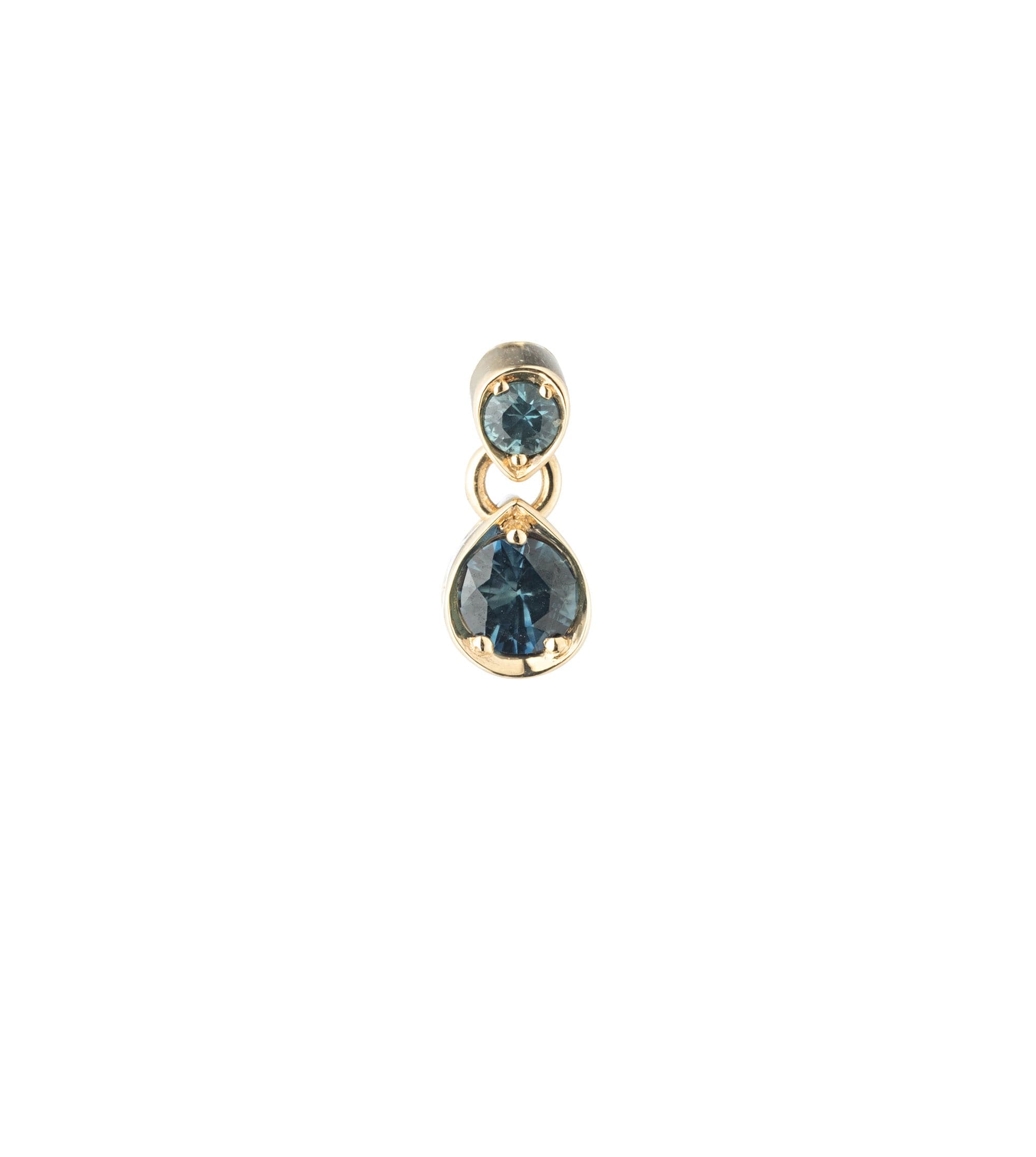 Forever & Always a Pair - Love : Teal Sapphire Gemstone Double Drop Earring