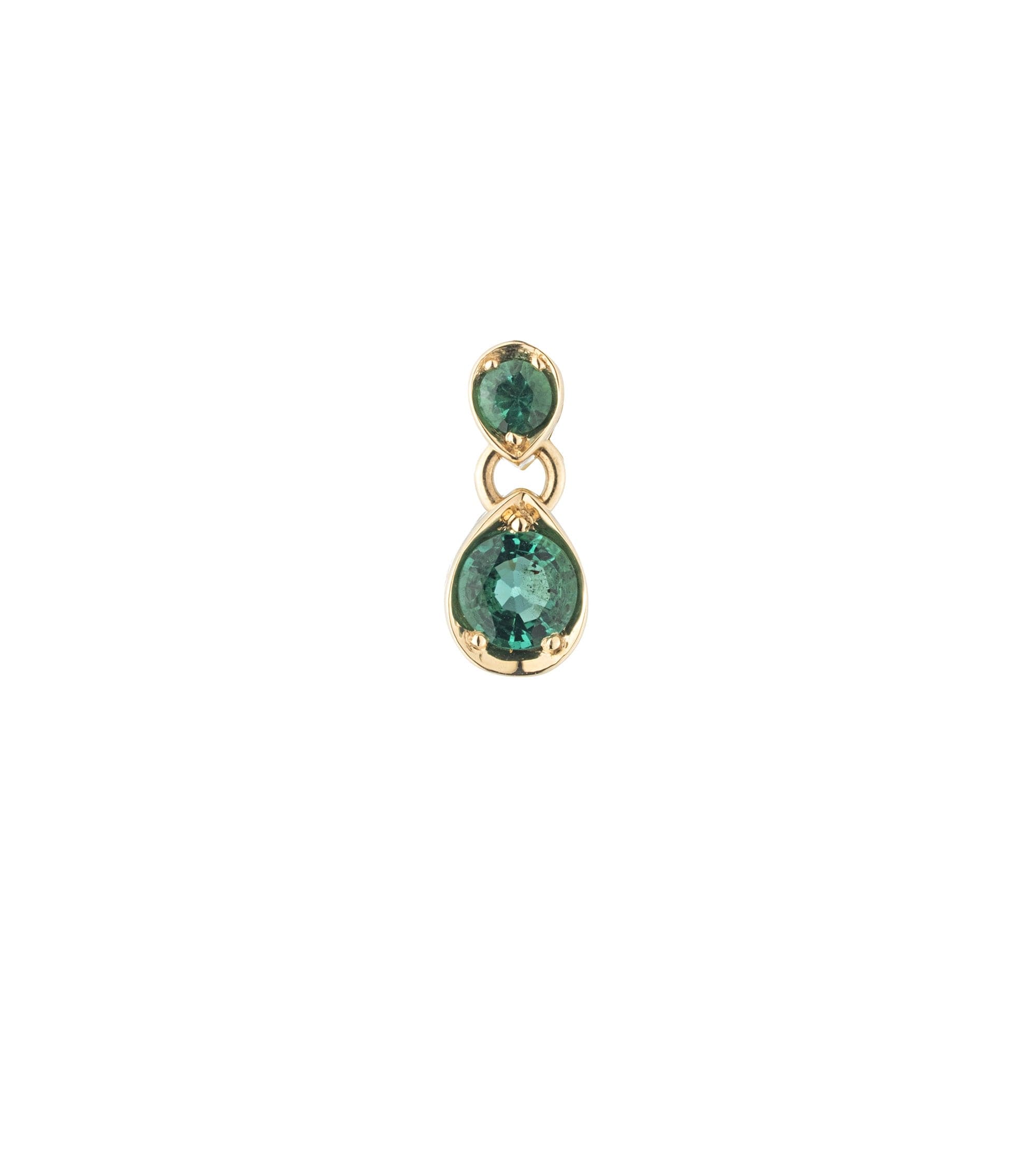 Forever & Always a Pair - Love : Emerald Gemstone Double Drop Earring