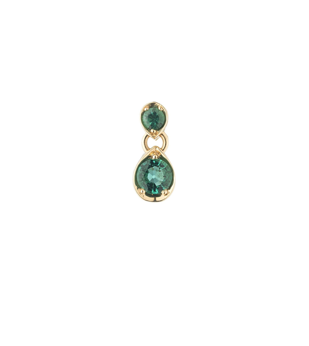 18K Yellow Gold Forever & Always a Pair - Love : Emerald Gemstone Double Drop Earring – FoundRae