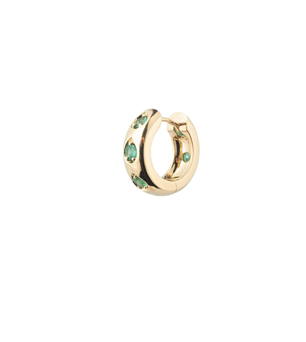 18K Yellow Gold Forever & Always a Pair - Love : Emerald Gemstone Hoop – FoundRae