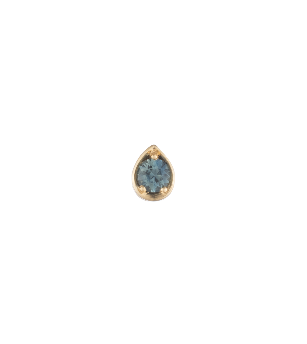 18K Yellow Gold Forever & Always a Pair - Love : 0.20ct Teal Sapphire Gemstone Stud Earring – FoundRae