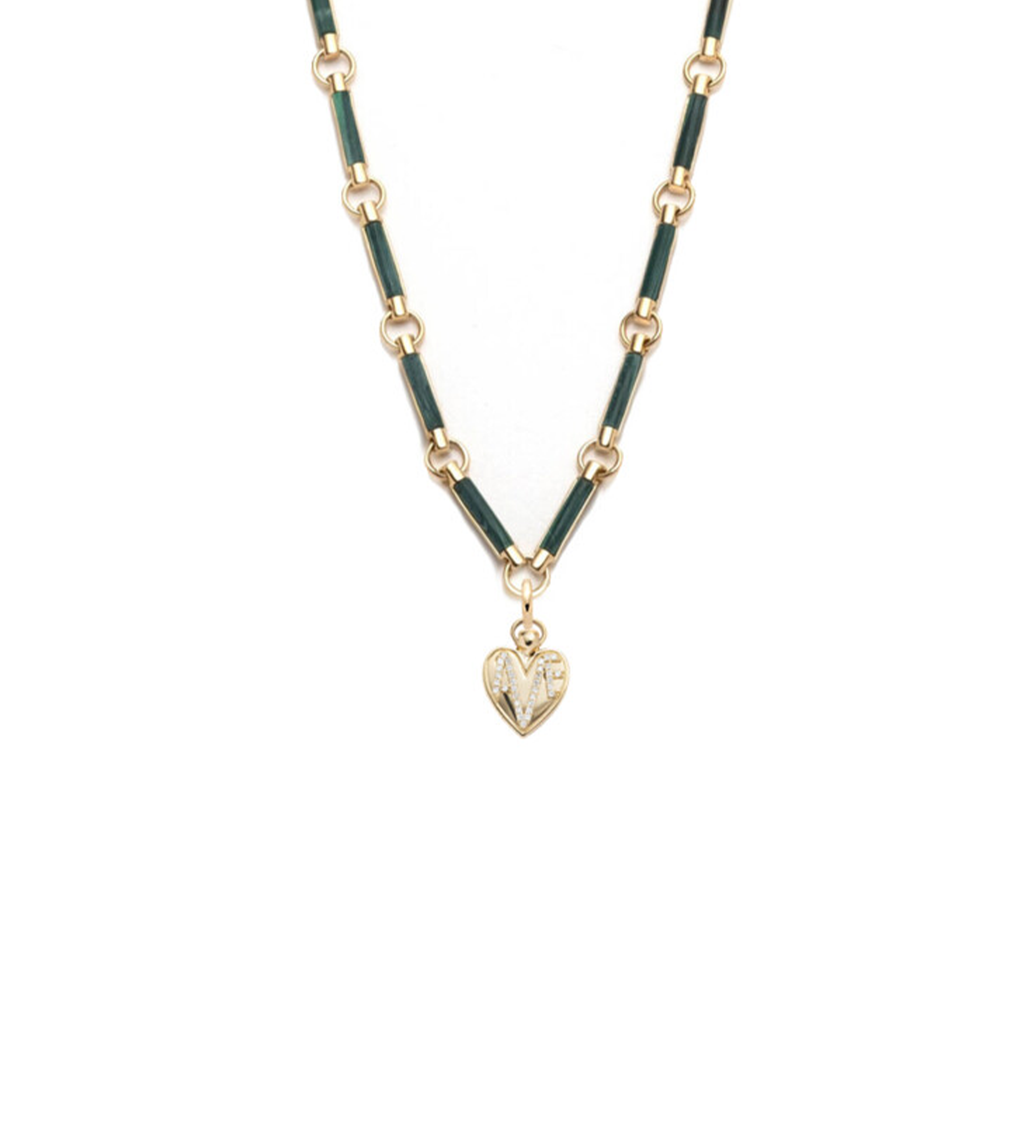 Amate - Love :  Malachite Stone Choker view 1