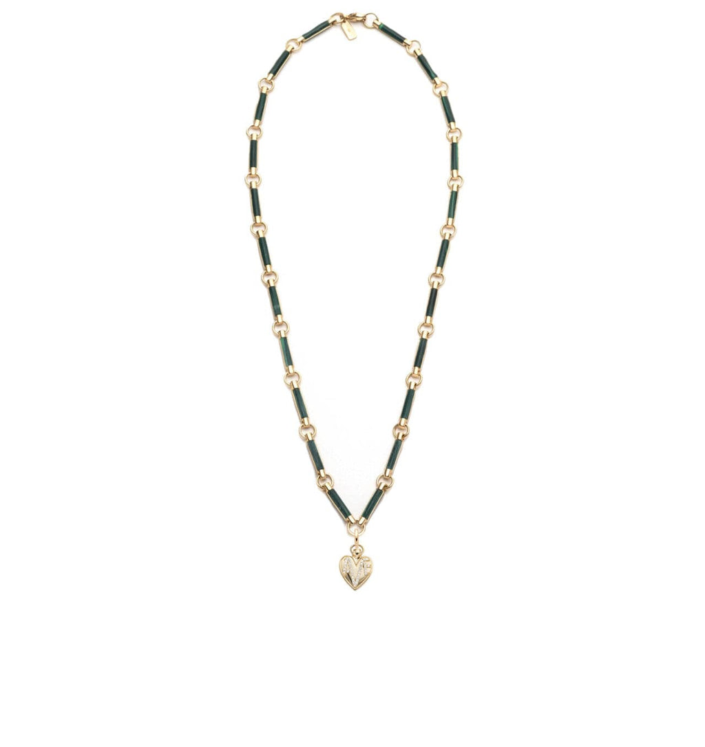 18K Yellow Gold Amate - Love :  Malachite Stone Choker – FoundRae