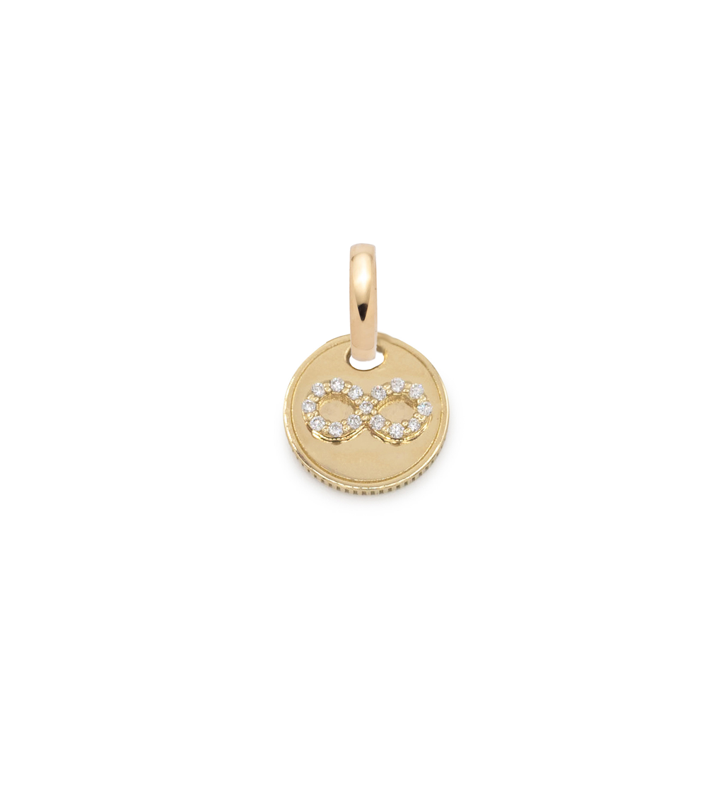 18K Yellow Gold Infinity - Karma : Miniature Coin with Oval Push Gate – FoundRae