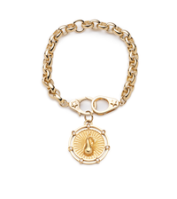 Foundrae | Sister Hook Small Mixed Clip Bracelet 18K Gold Size Medium | Without