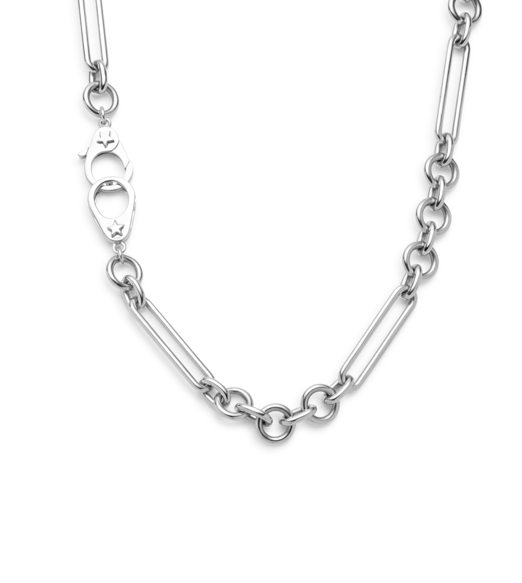 Sister Hook Midsize Mixed Clip Chain White Gold – FoundRae