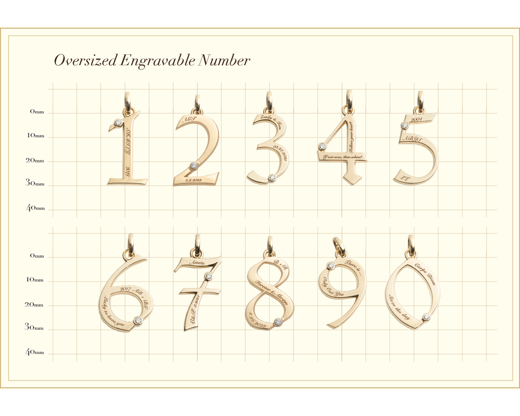 18K Yellow Gold Engravable Number 2 : Oversized Medallion with Oval Pushgate – FoundRae