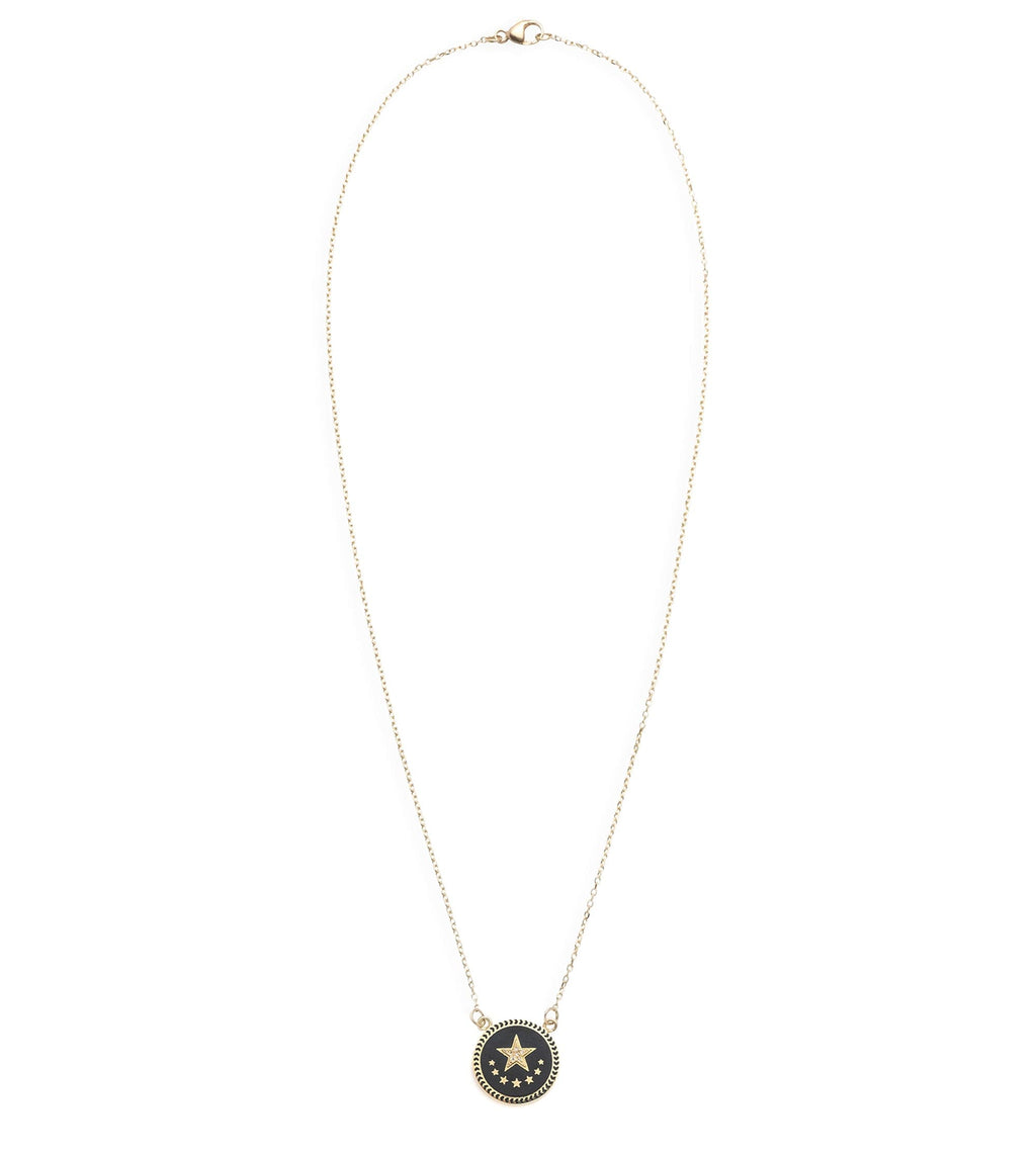 18K Yellow Gold Black Star : Petite Champleve Enamel Stationary Necklace – FoundRae