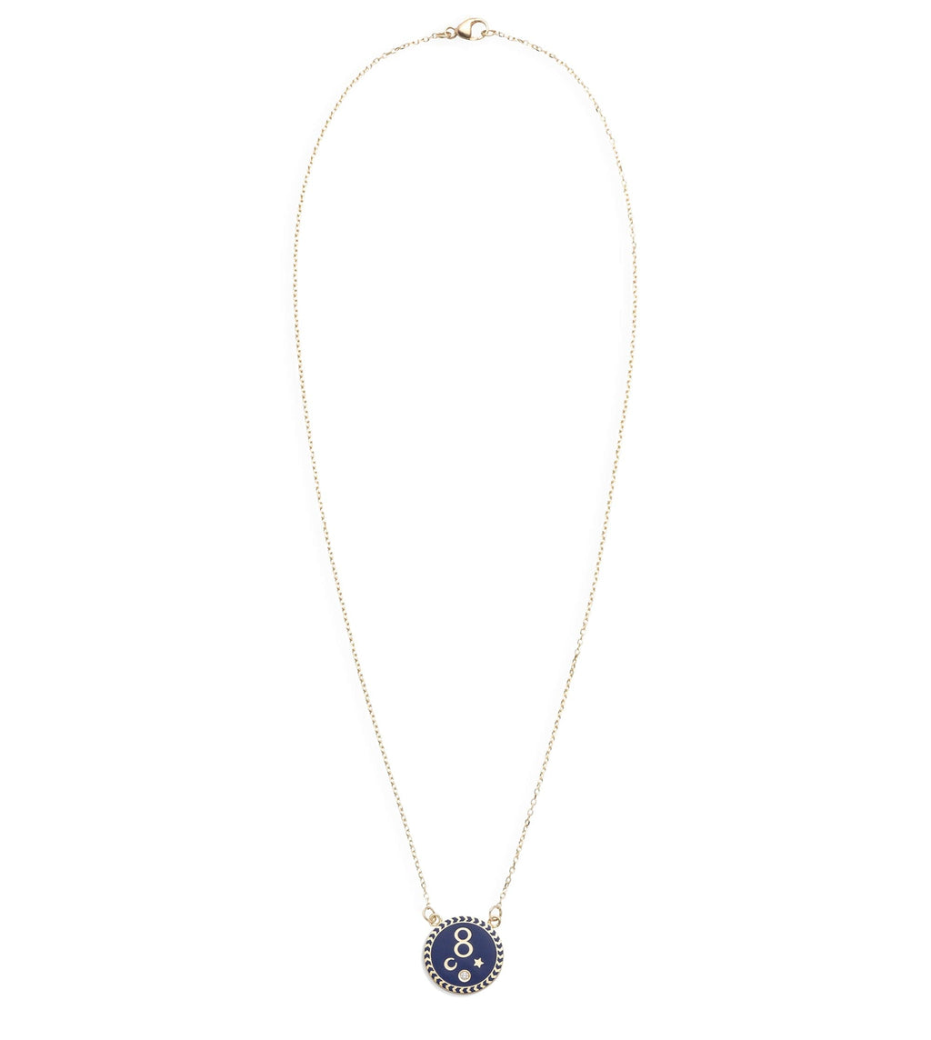 18K Yellow Gold Karma : Petite Champleve Enamel Stationary Necklace – FoundRae