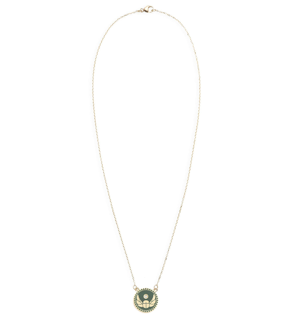 18K Yellow Gold Protection : Petite Champleve Enamel Stationary Necklace – FoundRae