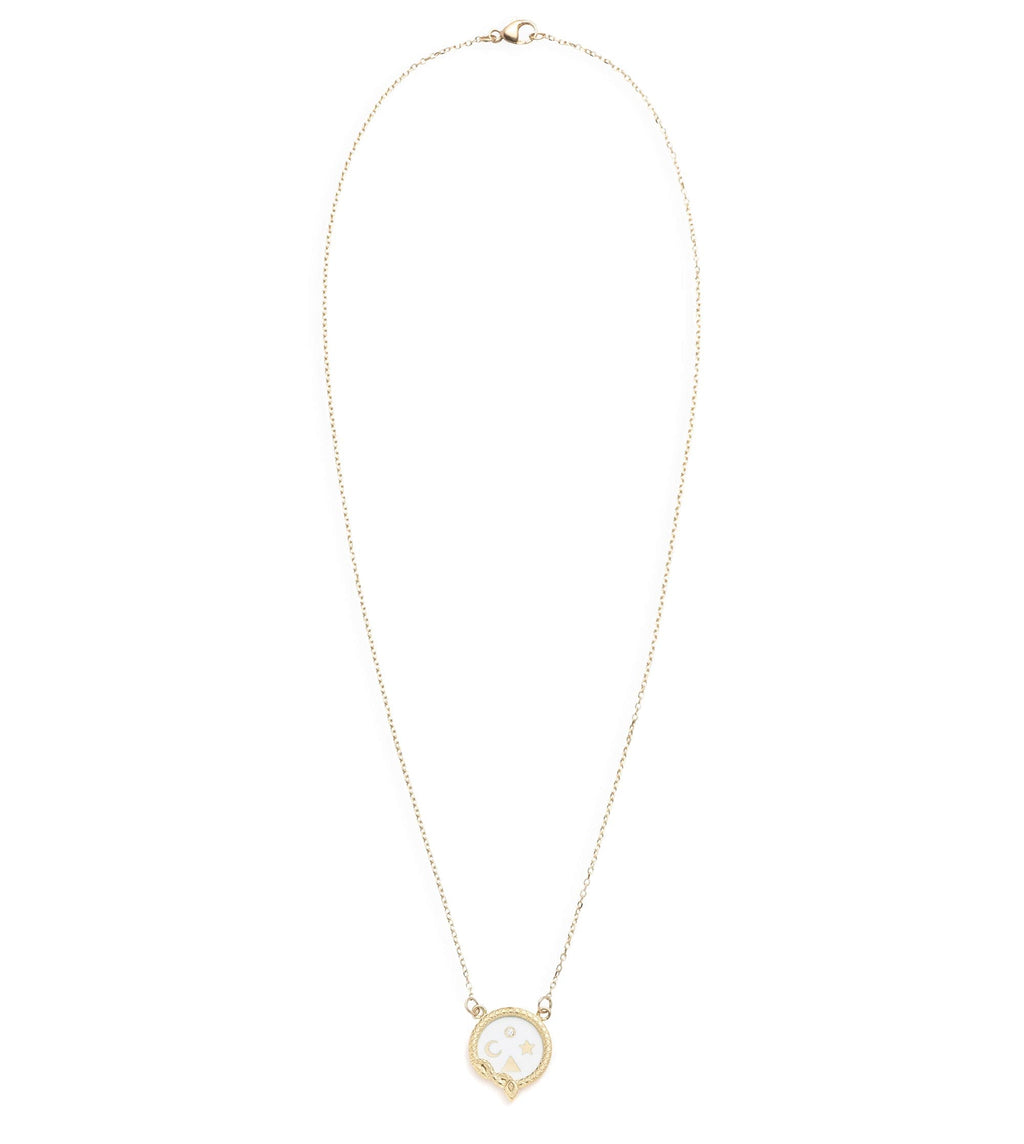 18K Yellow Gold Wholeness : Petite Champleve Enamel Stationary Necklace – FoundRae