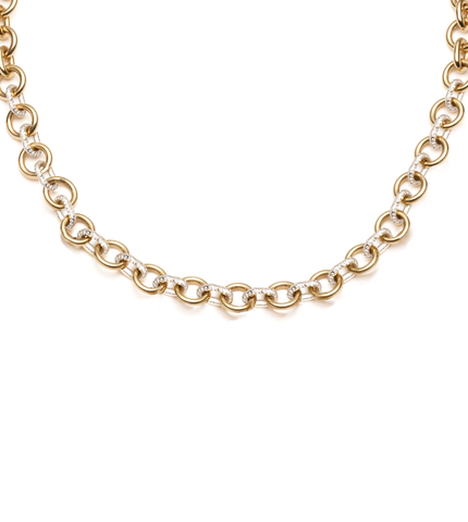 Midsized Mixed Link Diamond Pave Chain
