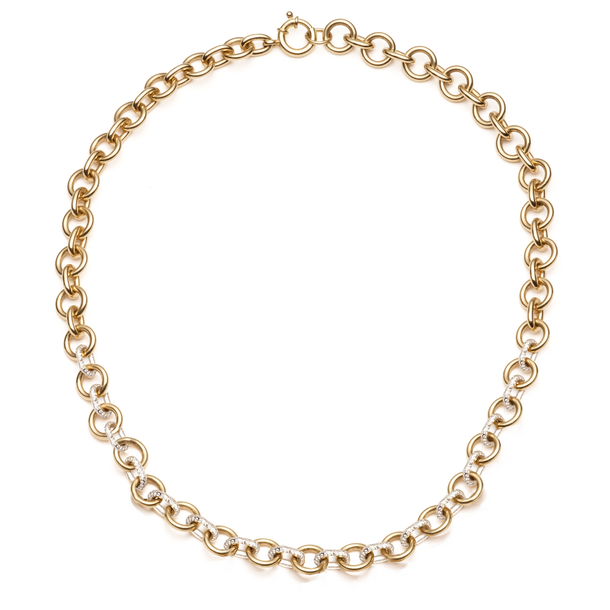 18K Mixed Gold Diamond Clip Chain | FoundRae