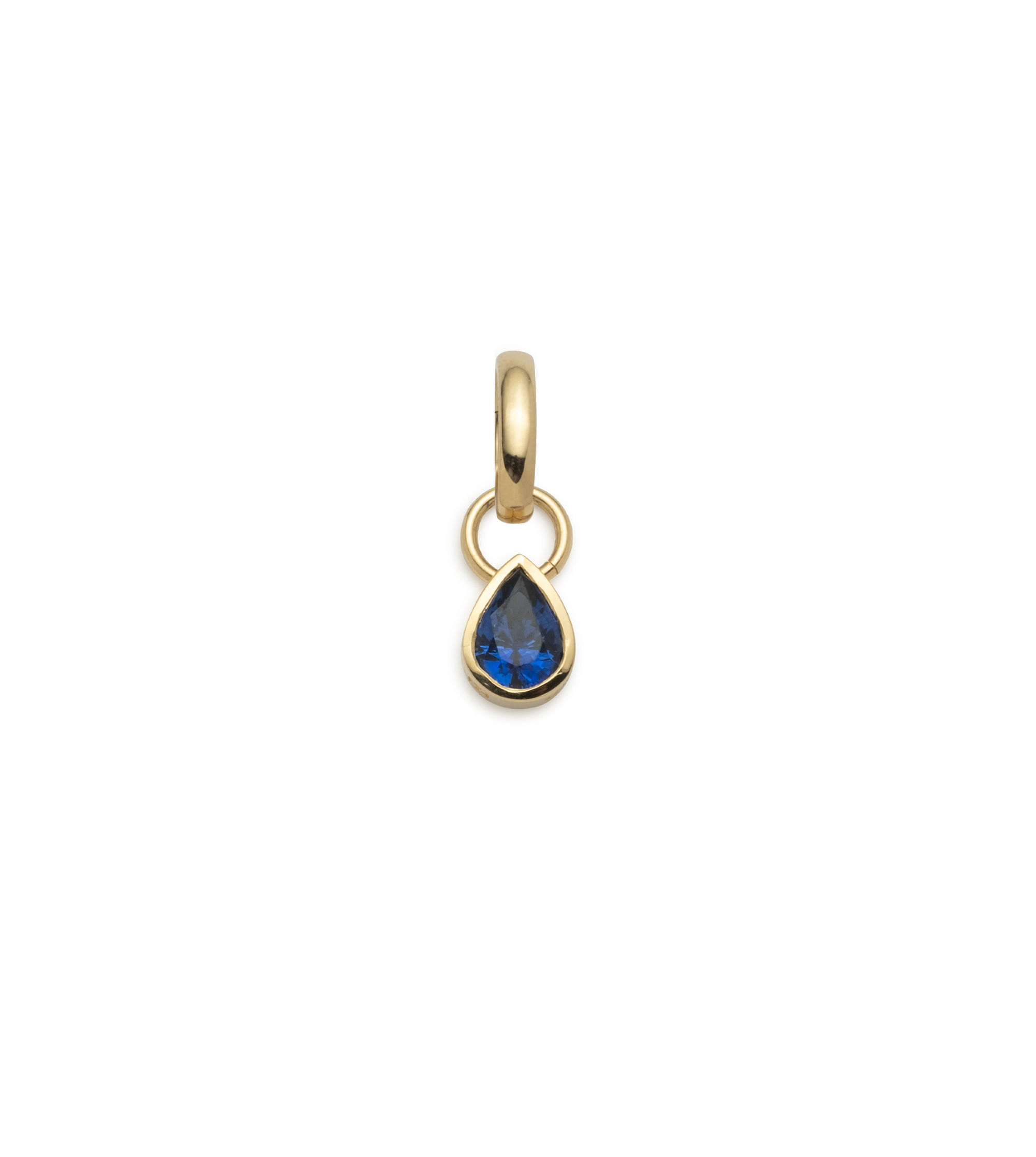 Forever & Always a Pair - Love : 0.8ct Blue Sapphire Pear Pendant with Oval Push Gate