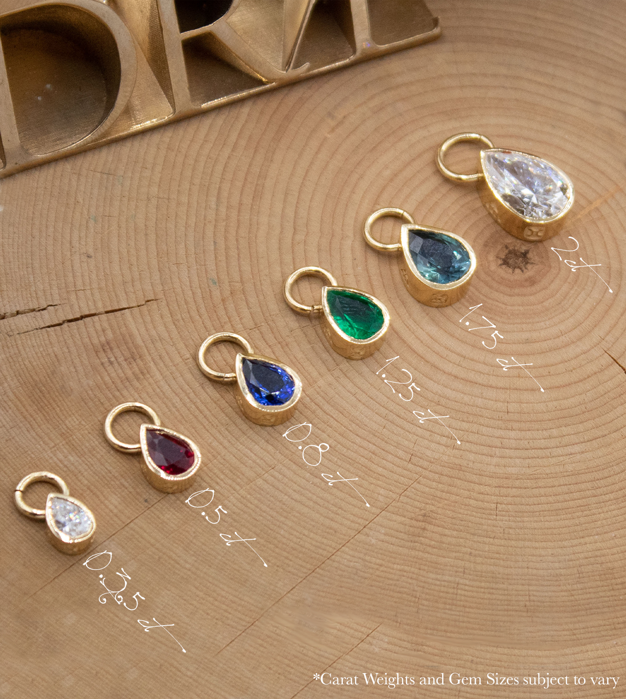 Forever & Always a Pair - Love : NS Gemstone Pear Pendant with Oval Push Gate