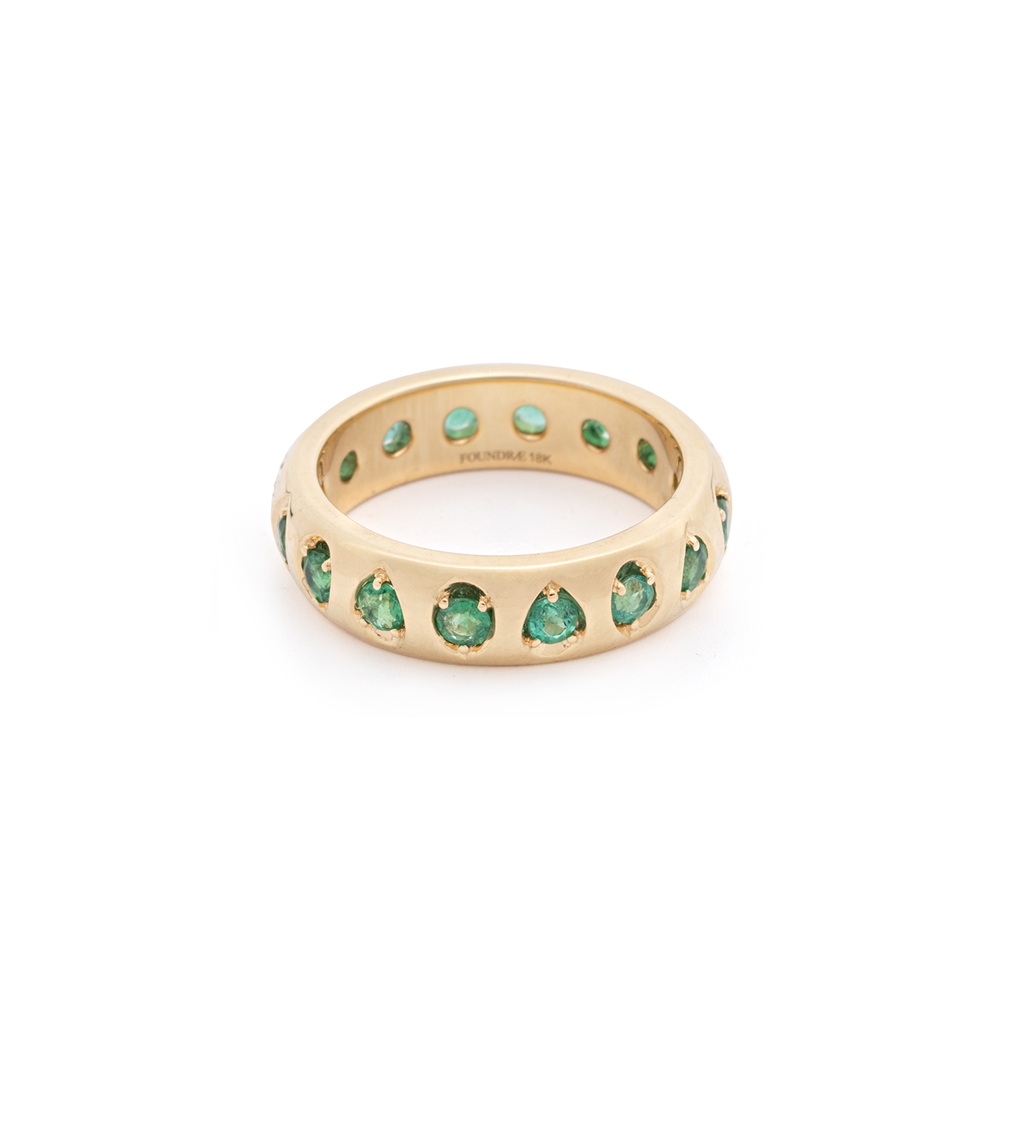 Forever & Always a Pair- Love : Emerald Gemstone Band view 1