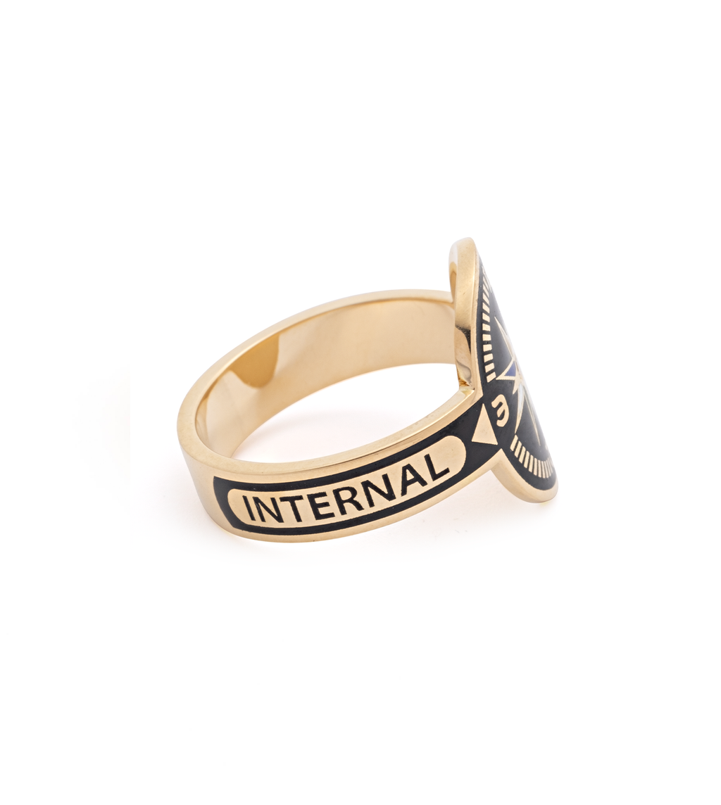 18K Yellow Gold Internal Compass : Black Cigar Band – FoundRae