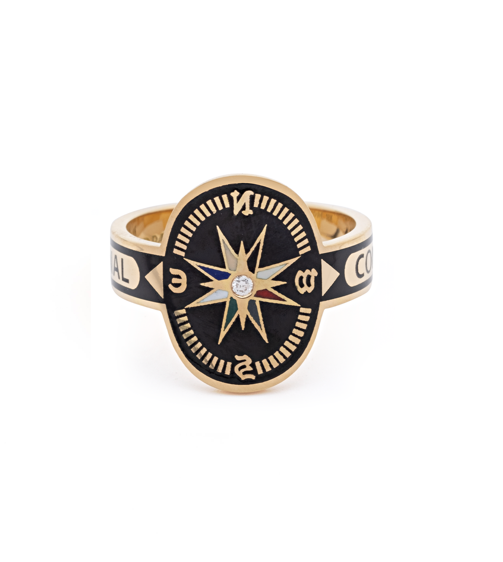 18K Yellow Gold Internal Compass : Black Cigar Band – FoundRae