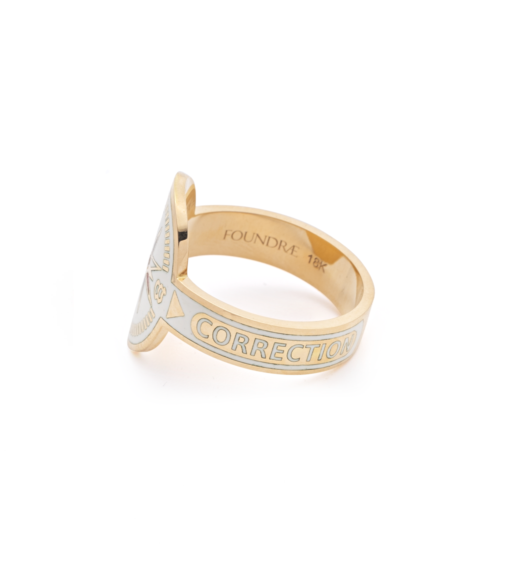 18K Yellow Gold Internal Compass : Cream Cigar Band – FoundRae